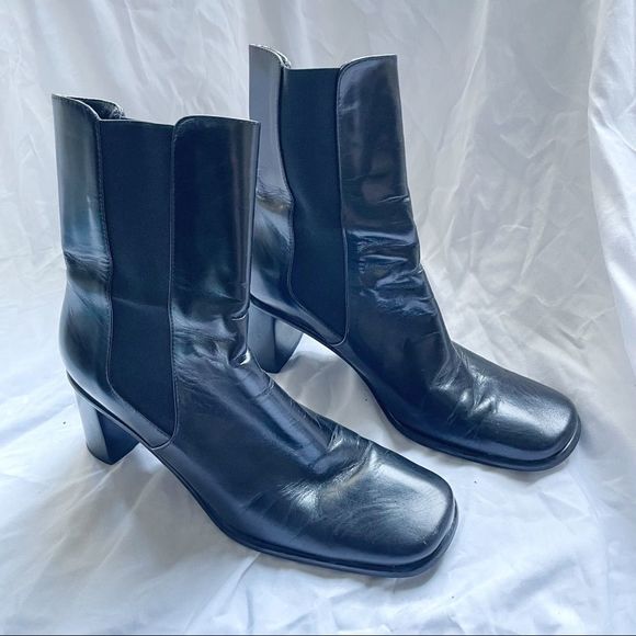 Franco Sarto Shoes - Franco Sarto Black Leather Ankle Boot